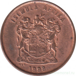 Монета. Южно-Африканская республика (ЮАР). 1 цент 1998 год.