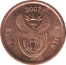 Монета. Южно-Африканская республика (ЮАР). 5 центов 2007 год. ав.