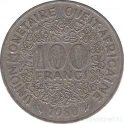 Монета. Западноафриканский экономический и валютный союз (ВСЕАО). 100 франков 1980 год.