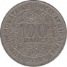 Монета. Западноафриканский экономический и валютный союз (ВСЕАО). 100 франков 1980 год. ав.