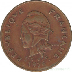 Монета. Французская Полинезия. 100 франков 1976 год.