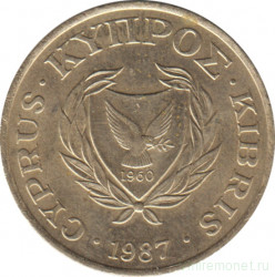 Монета. Кипр. 5 центов 1987 год.