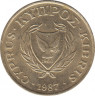  Монета. Кипр. 5 центов 1987 год. ав.