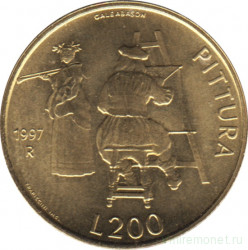 Монета. Сан-Марино. 200 лир 1997 год. Живописец.