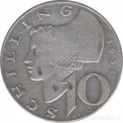Монета. Австрия. 10 шиллингов 1958 год.