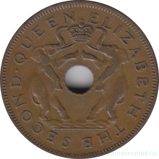 Монета. Родезия и Ньясаленд. 1 пенни 1957 год.