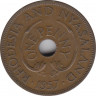 Монета. Родезия и Ньясалэнд. 1 пенни 1957 год. рев.