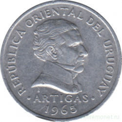 Монета. Уругвай. 20 сентесимо 1965 год.