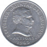 Монета. Уругвай. 20 сентесимо 1965 год. ав.