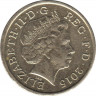 Монета. Великобритания. 1 фунт 2015 год. ав.