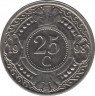 Монета. Нидерландские Антильские острова. 25 центов 1998 год. ав.