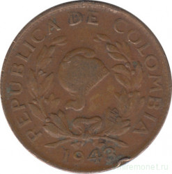Монета. Колумбия. 5 сентаво 1943 год. (B).