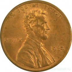 Монета. США. 1 цент 1984 год.