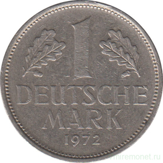 Монета. ФРГ. 1 марка 1972 год. Монетный двор - Мюнхен (D).