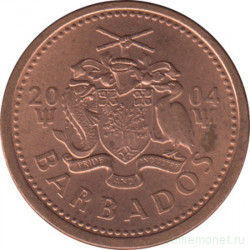Монета. Барбадос. 1 цент 2004 год.