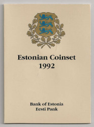 Монеты. Эстония. Набор разменных монет в буклете. 1992 год.