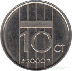 Монета. Нидерланды. 10 центов 2000 год.