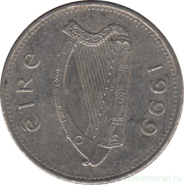 Монета. Ирландия. 10 пенсов 1999 год.