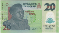 Банкнота. Нигерия. 20 найр 2006 год. Номер - 7 цифр. Тип 34а (2).