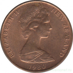 Монета. Новая Зеландия. 1 цент 1980 год.