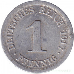 Монета. Германия (Германская империя 1871-1922). 1 пфенниг 1917 год. (J).