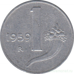 Монета. Италия. 1 лира 1959 год.