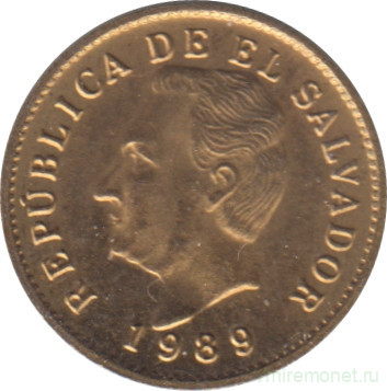 Монета. Сальвадор. 1 сентаво 1989 год.