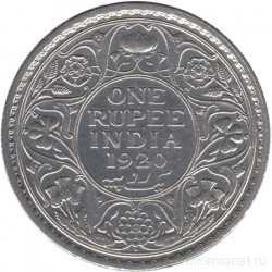 Монета. Британская Индия. 1 рупия 1920 год.