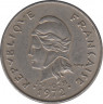 Монета. Французская Полинезия. 10 франков 1972 год. ав.