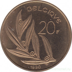 Монета. Бельгия. 20 франков 1990 год. BELGIQUE.