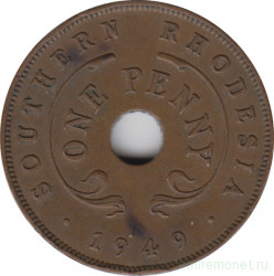 Монета. Южная Родезия (Зимбабве). 1 пенни 1949 год.