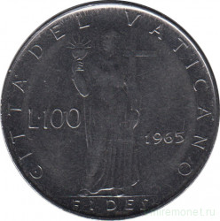 Монета. Ватикан. 100 лир 1965 год.