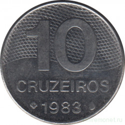 Монета. Бразилия. 10 крузейро 1983 год.