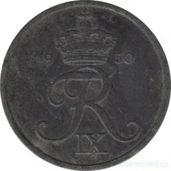 Монета. Дания. 5 эре 1950 год.