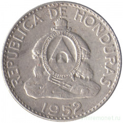 Монета. Гондурас. 20 сентаво 1952 год.