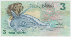 Банкнота. Острова Кука. 3 доллара 1987 год. Тип 3а.