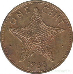 Монета. Багамские острова. 1 цент 1968 год.