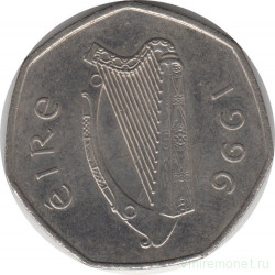 Монета. Ирландия. 50 пенсов 1996 год.