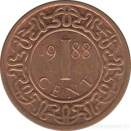 Монета. Суринам. 1 цент 1988 год.