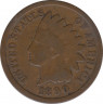 Монета. США. 1 цент 1890 год. ав.