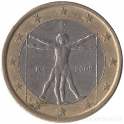 Монета. Италия. 1 евро 2008 год. 