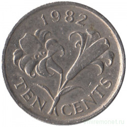 Монета. Бермудские острова. 10 центов 1982 год. 