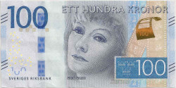 Банкнота. Швеция. 100 крон 2016 год.