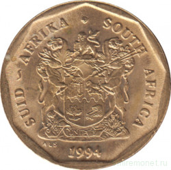 Монета. Южно-Африканская республика (ЮАР). 50 центов 1994 год.