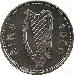 Монета. Ирландия. 1 фунт 2000 год.