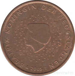 Монета. Нидерланды. 5 центов 2005 год.