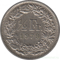 Монета. Швейцария. 1/2 франка 1979 год.