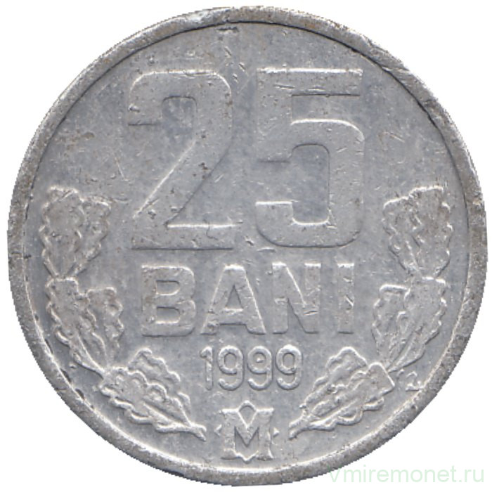 Монета. Молдова. 25 баней 1999 год.