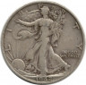 Монета. США. 50 центов 1942 год. Шагающая свобода. Монетный двор S.