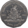 Монета. Австралия. 50 центов 2001 год. Столетие конфедерации. Северная территория. ав.